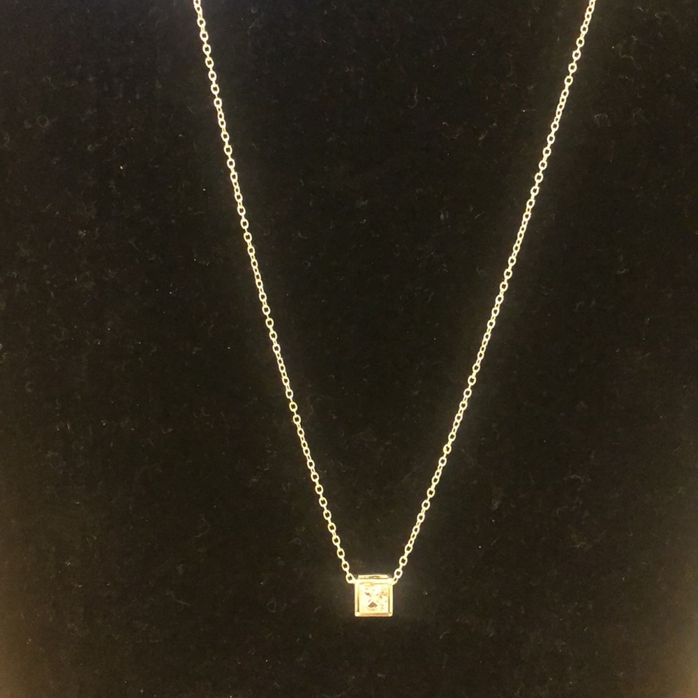 Square Cut Cubic Zirconia Necklace-NWT-Boutique - Picture 5 of 11